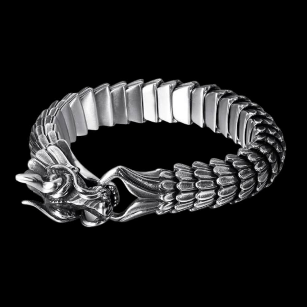 Stainless Steel Black Dragon Head Bracelet